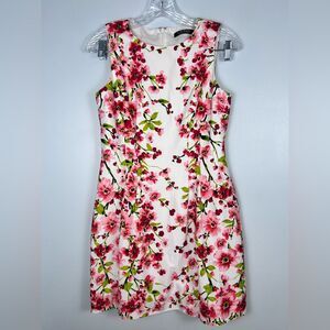 Lauren Ralph Lauren Floral Print Mini Sheath Dress Lined Zip Back Sz 4P 4 Petite